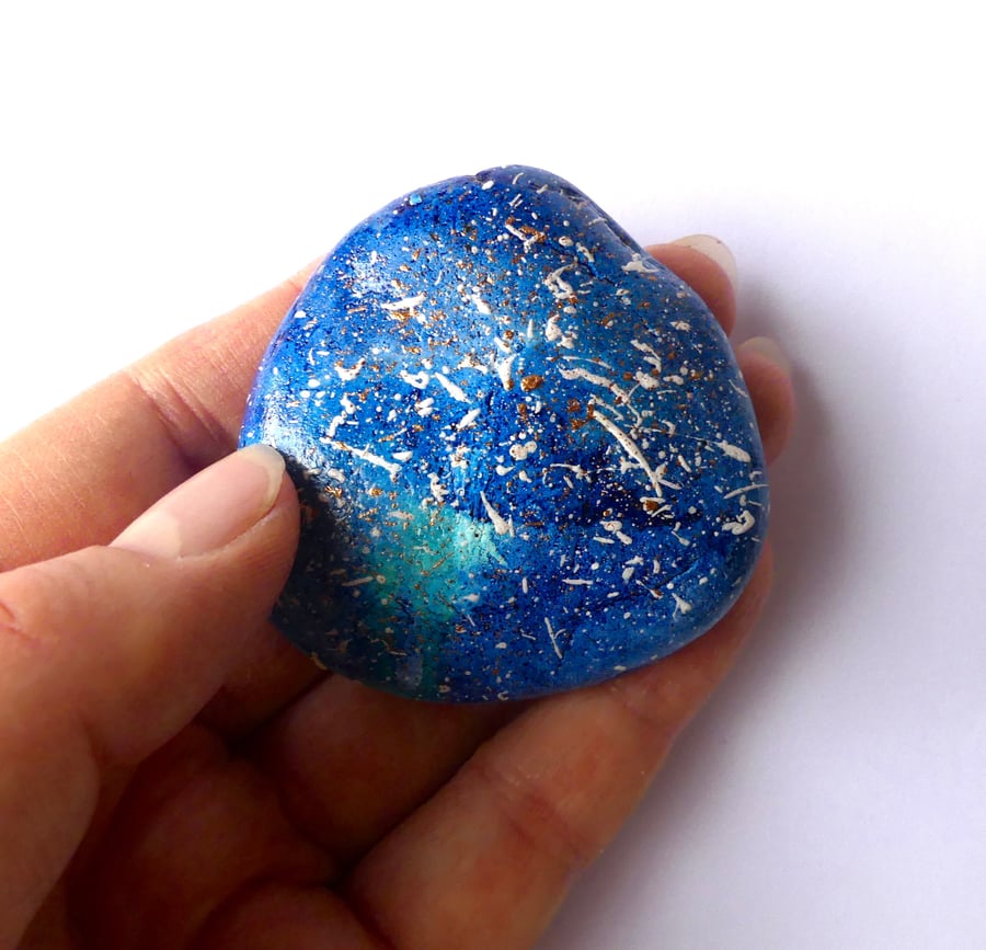 Painted Galaxy Stone - READY TO SHIP
