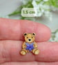 Violet Bear Pin, Handmade Tiny Teddy Brooch, February Birth Flower Badge - Image 4