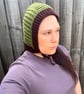 Handmade Crochet Bonnet - Woodland Green & Brown Ribbed Bonnet with Ties  - Image 5