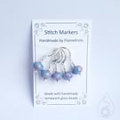Lampwork Stitch Markers - Purples OOAK