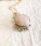 Morganite Silver Textured Pendant Necklace  - Image 1