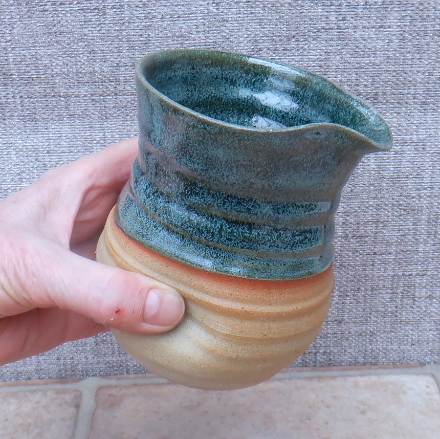 Jug, creamer or pitcher handthrown pottery ceramic