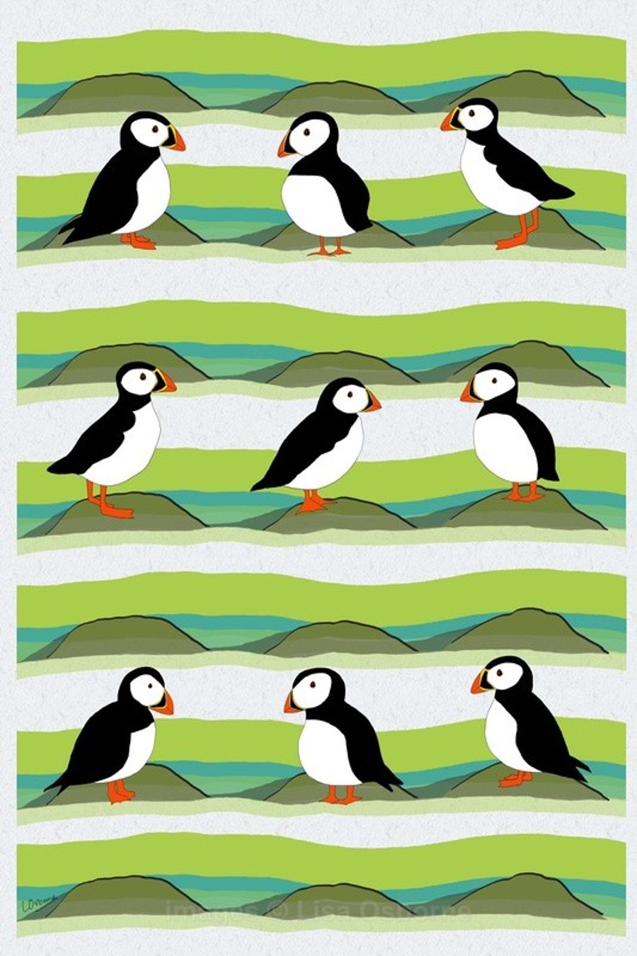 Puffins - signed print from illustration