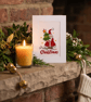 Father Christmas Cross Stitch Card, Handmade Santa with Tree 