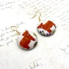 Baby Highland Cows statement fabric button earrings