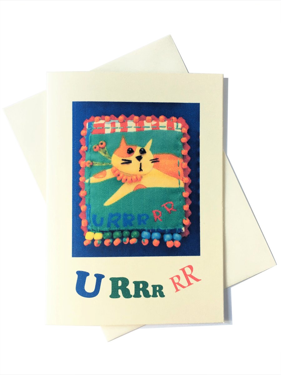Greeting card - U RRR  cat  - artwork by Betty Shek