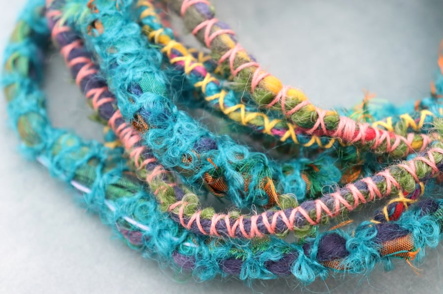 Arty Dreads for Shoulder Length Hair (mainly Turquoise, yellow, pink & green)