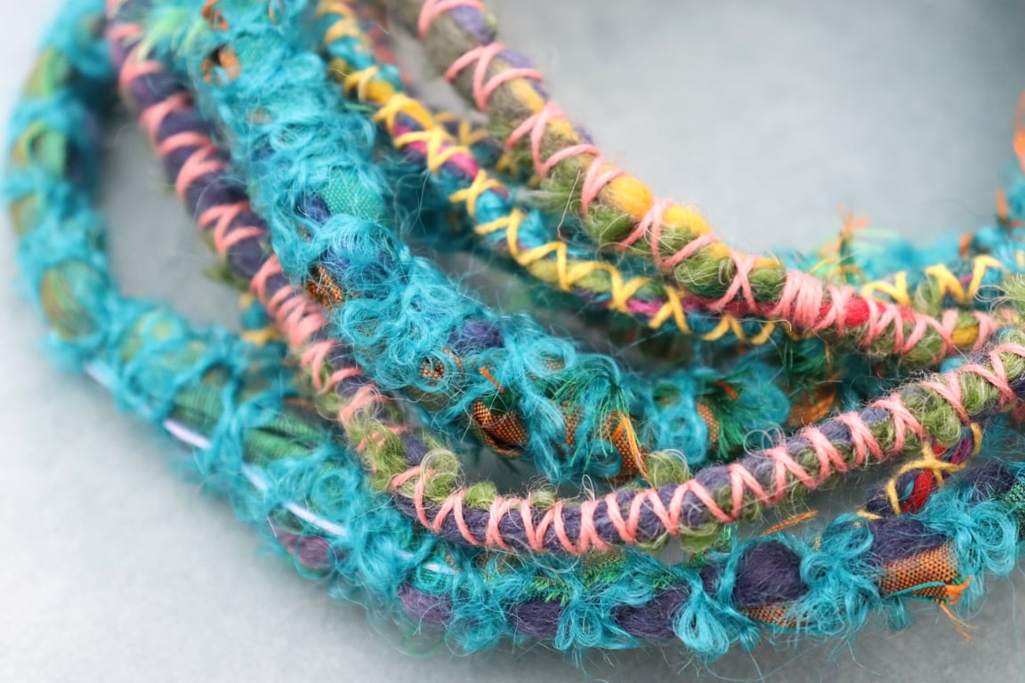 Arty Dreads for Shoulder Length Hair (mainly Turquoise, yellow, pink & green)