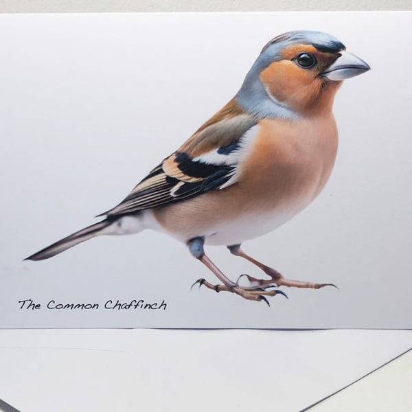 The Common Chaffinch -  5 x 7in Greeting Card and Envelope: Birthday or Plain
