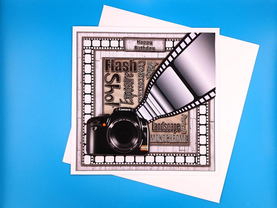 Photography Birthday Card, Decoupage