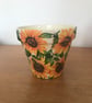 Handcrafted decoupaged "Sunflower" design 130mm terracotta flower - Image 5
