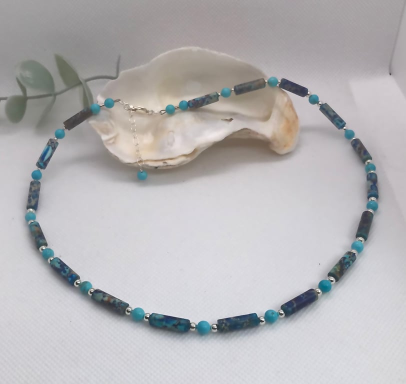Blue mix Terra Jasper necklace