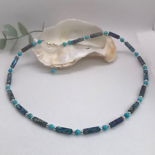 Blue mix Terra Jasper necklace