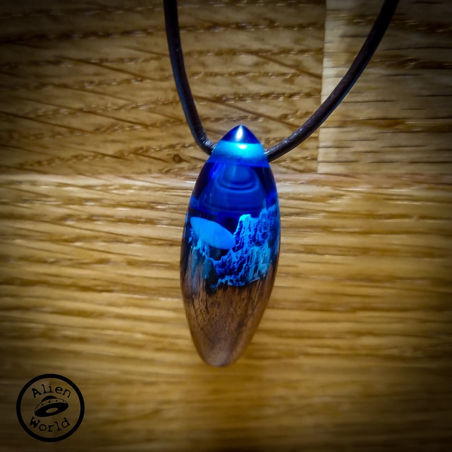 UFO Crash Pendant in Navy