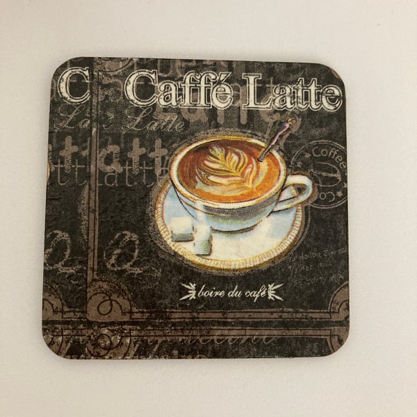 Decoupaged wooden coasters cheese and coffee themes set of 4