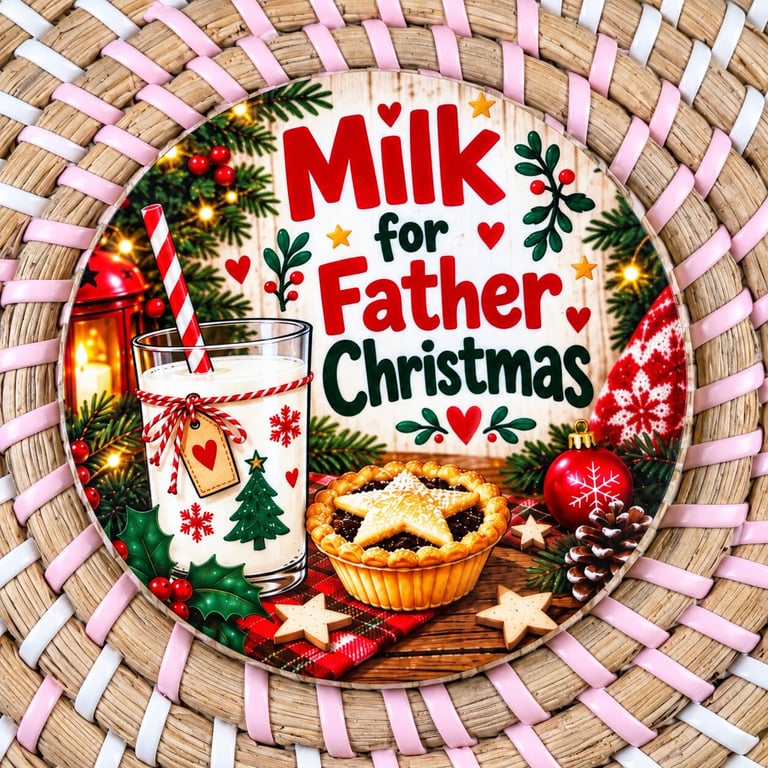 Milk for Father Christmas Christmas Coaster – Handmade Festive Drink Coaster