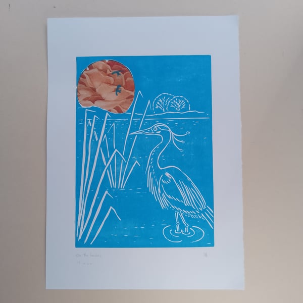 Linoprint with chine collee On the levels 