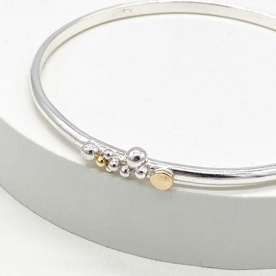 Gold and Silver Bubbles Bangle 