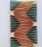 Fused glass strip-cut patterned decorative dish, amber waves - Image 5