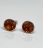 Terracotta patchwork enamel stud earrings - Image 1