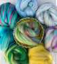 Faery fluff spinning felting fibre pack merino and stellina 95g Winkle sparkles - Image 1