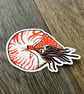 Nautilus Lino Print Vinyl Sticker - Image 2