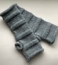 FINGERLESS MITTS , wristwarmers .'Tamar Valley'  Alpaca,wool. Blue-grey.. - Image 2