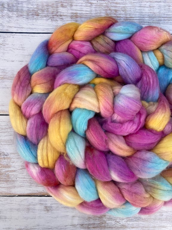 Polwarth, Llama & Mulberry Silk Spinning Fibre 100g Pixie Path
