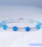 Bracelet with crackle glass beads and sterling silver beads  - Image 2