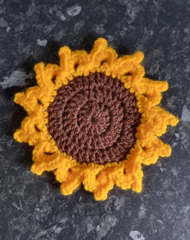 Sunflowers crochet coasters, indoors, outdoors, stocking fillers,  gift sets, 