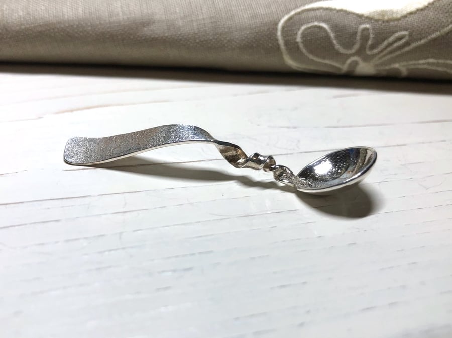 Silver Spoon with a Twisted Stem. Ideal Christening Gift