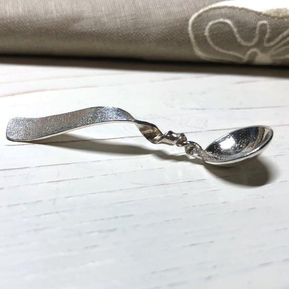 Silver Spoon with a Twisted Stem. Ideal Christening Gift