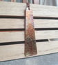 Copper rectangle pendant, Flame patina jewellery, 7th anniversary gift - Image 5