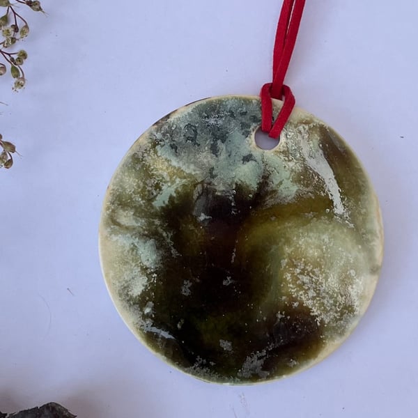 Portal Glazed Porcelain Christmas Tree Decoration Ornament Winter Woodland Glaze