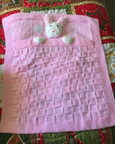 Baby Blanket - Bunny in a Bed - Folksy