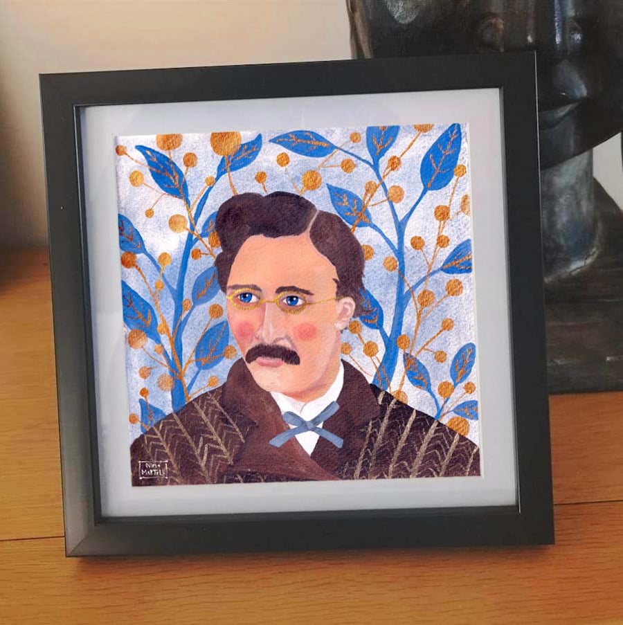 Victorian Man Portrait . 8 x 8 inch Print by Nina Martell. 