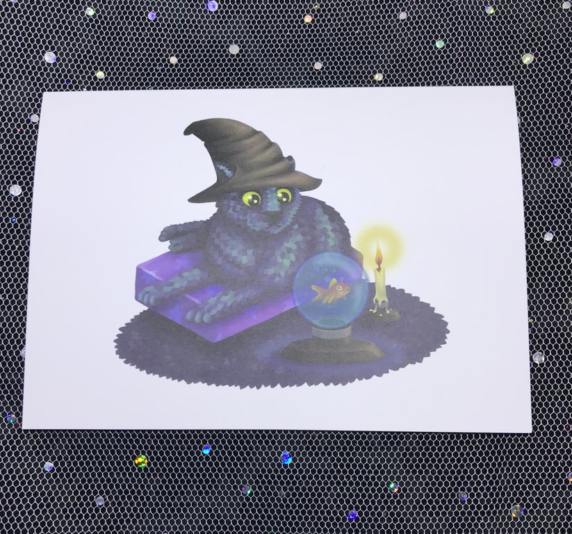 Mystic Cat Blank Greeting Card