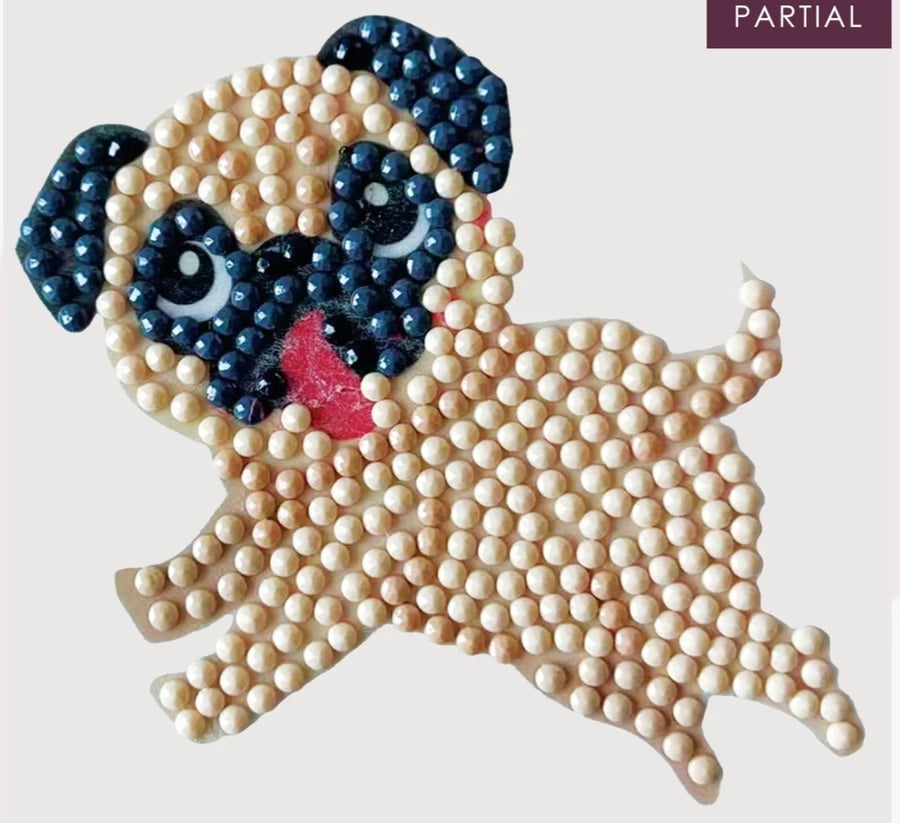 Small dog sticker diamond painting kit