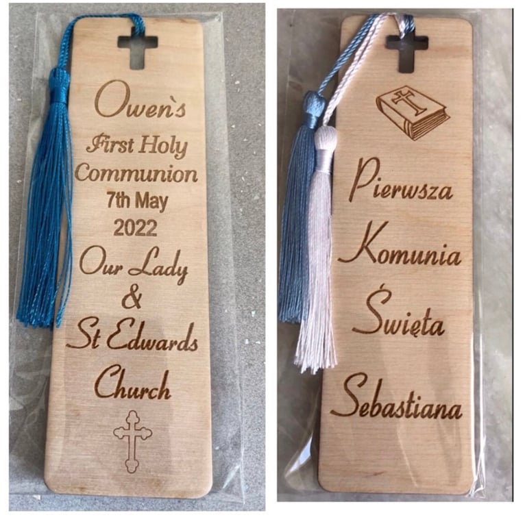 Personalised First Holy Communion gift engraved bookmark, Baptism gift