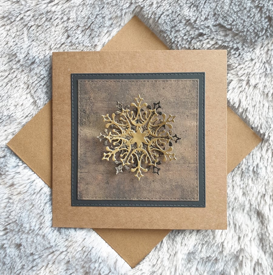 Christmas Card - Gold Snowflake