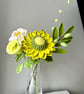 Green Flower Bouquet Crochet Olive Branch Sunflower Bouquet