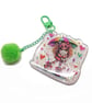 Rainbow Bag Charm, Handmade in Resin with PomPom