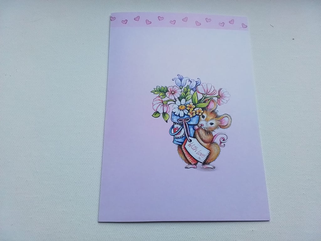 Valentine card. Handmade card. Engagement card. With love. Ref 108