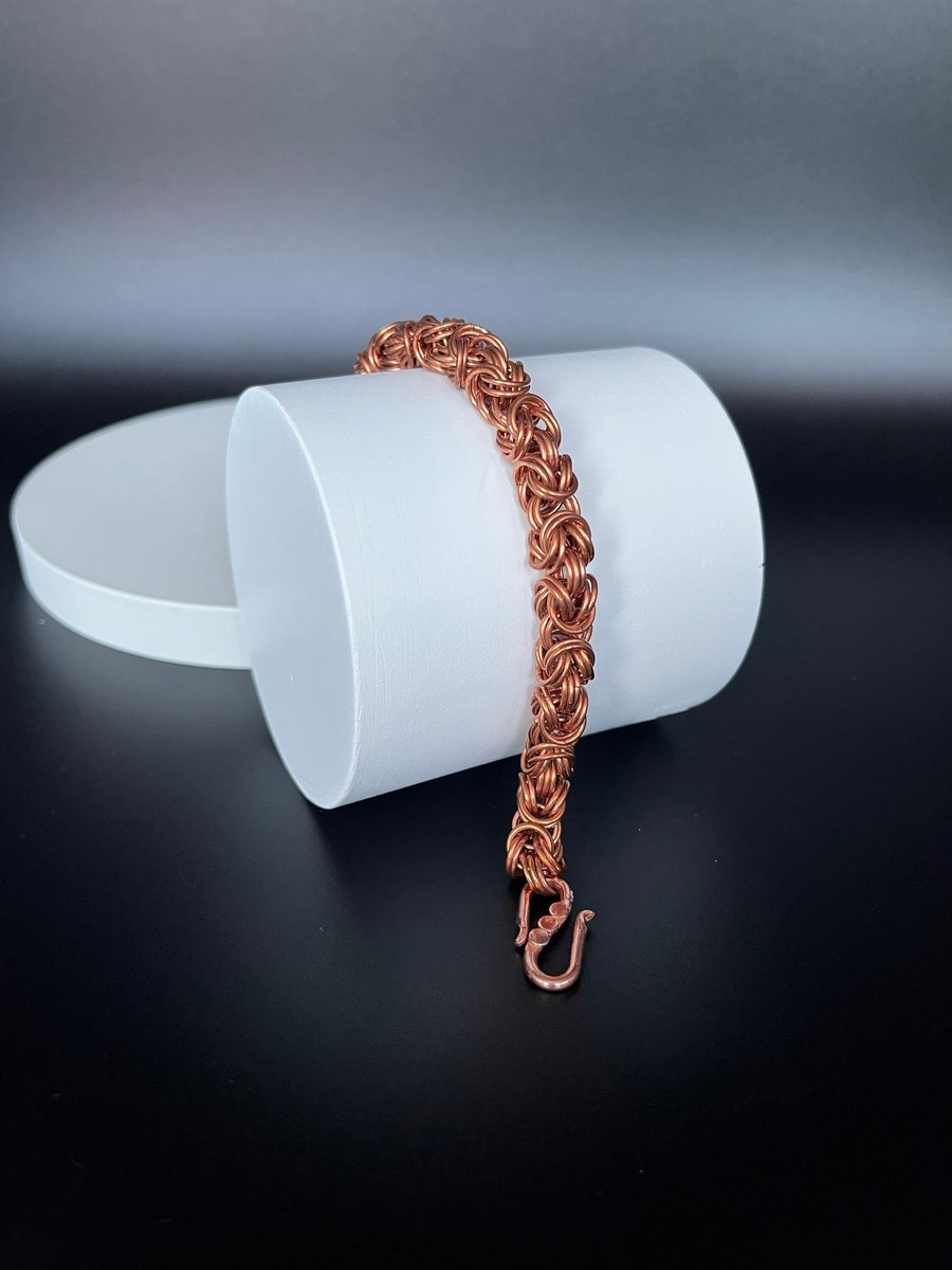 Chunky chainmaille bracelet in copper