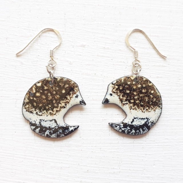 Friendly Hedgehog Earrings in Enamels