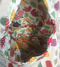 Floral Lined Peg Bag, Squares Peg Bag, Canvas Peg Storage Bag  - Image 2