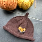 Baby Beanie Hat Hand Knitted 0-6 Months
