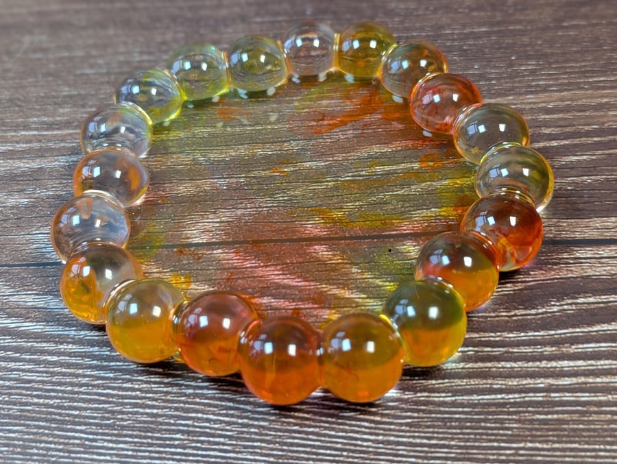 Bubble Edge Resin Tray – Bloom in Amber