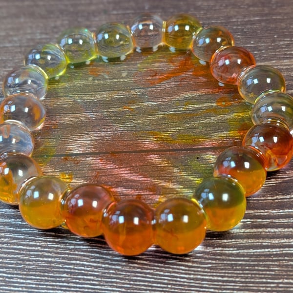 Bubble Edge Resin Tray – Bloom in Amber