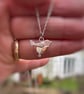 Silver and rose gold Robin pendant and chain. - Image 3